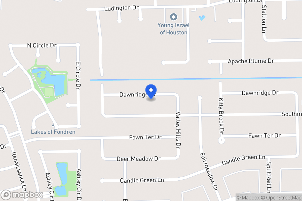 Map of 7927 Dawnridge Dr, Houston