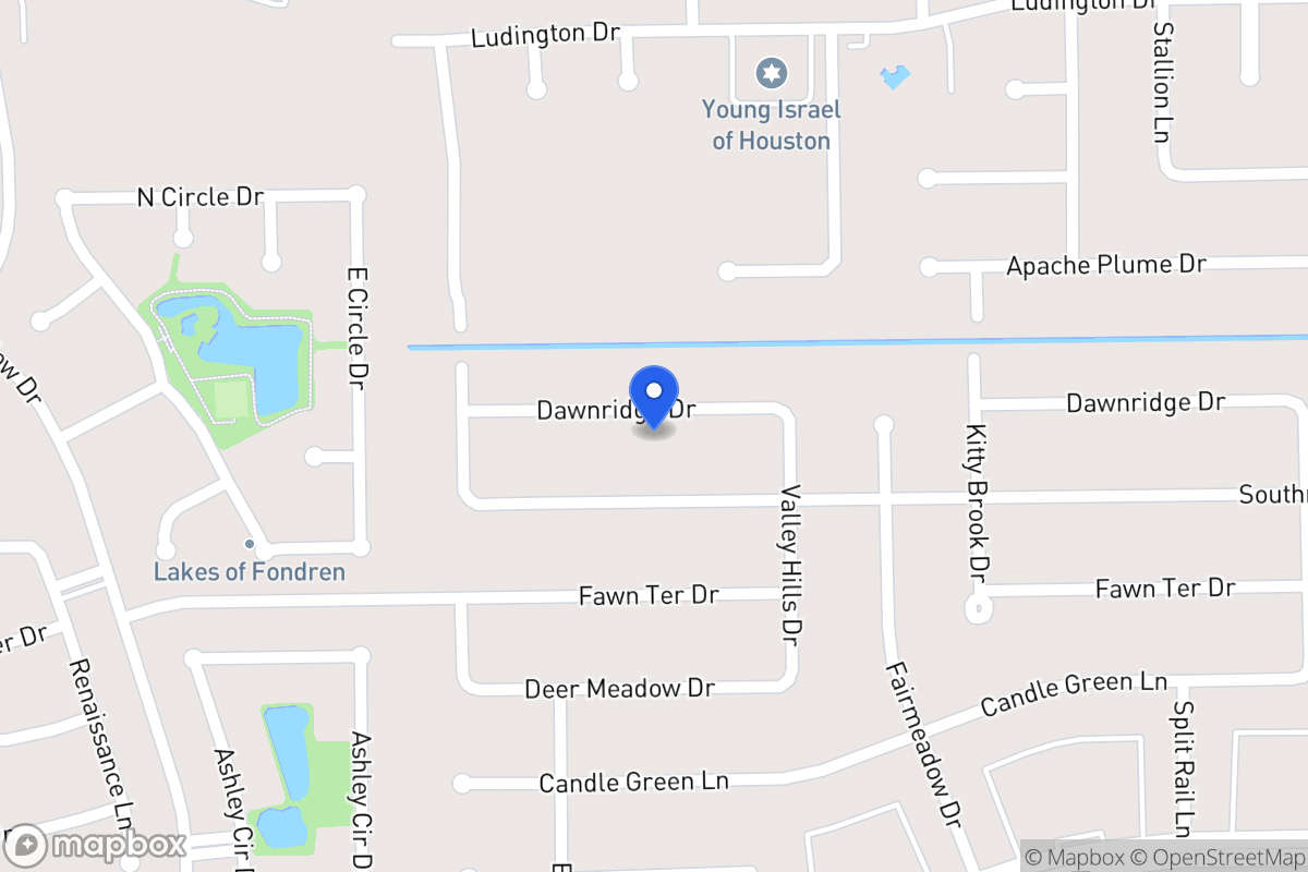Map of 7931 Dawnridge Dr, Houston