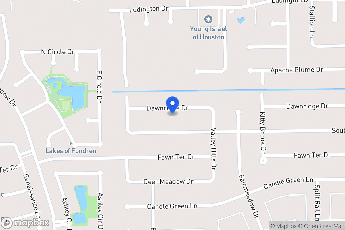 Map of 7935 Dawnridge Dr, Houston