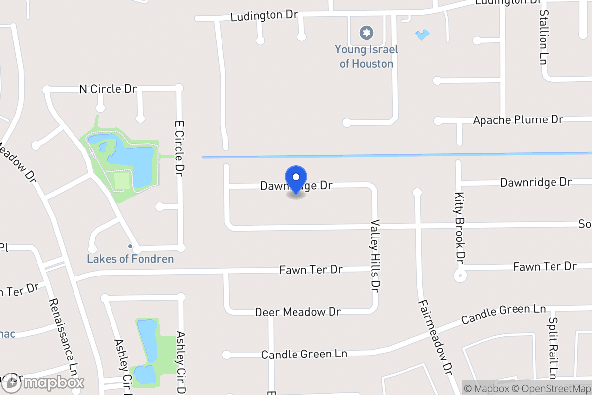 Map of 7939 Dawnridge Dr, Houston