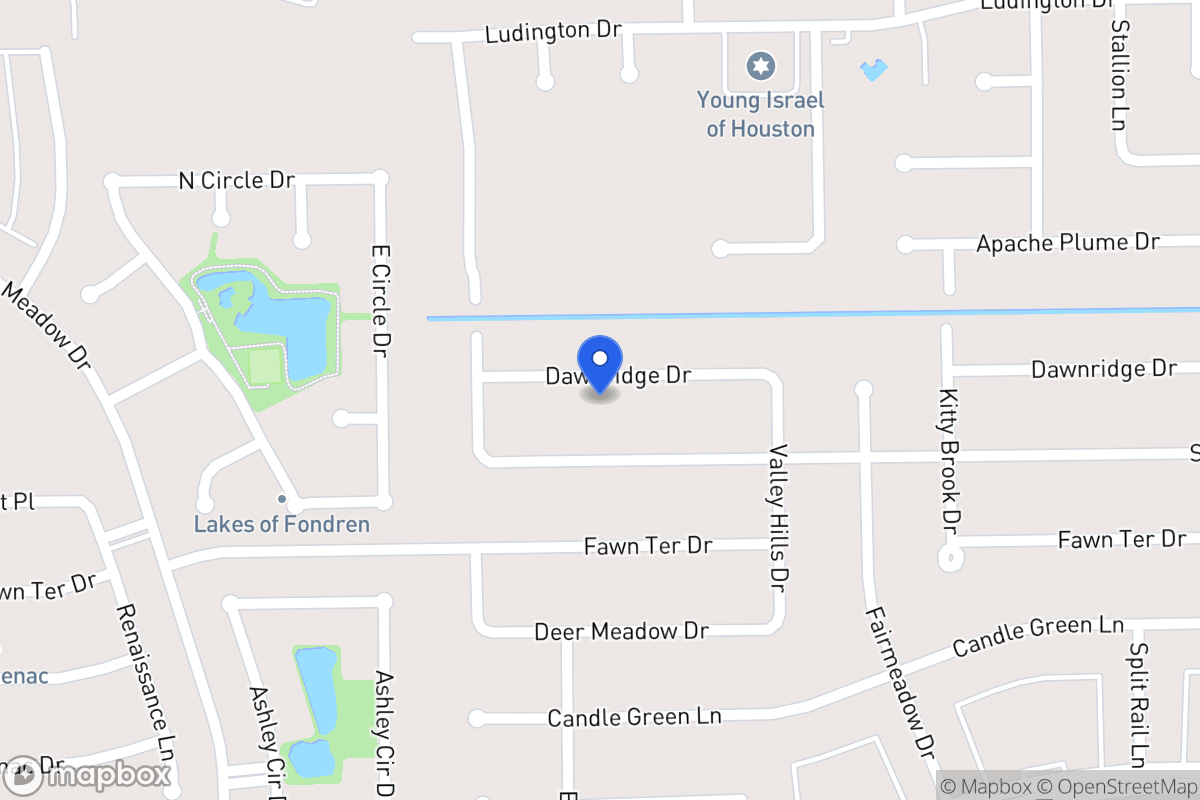 Map of 7943 Dawnridge Dr, Houston