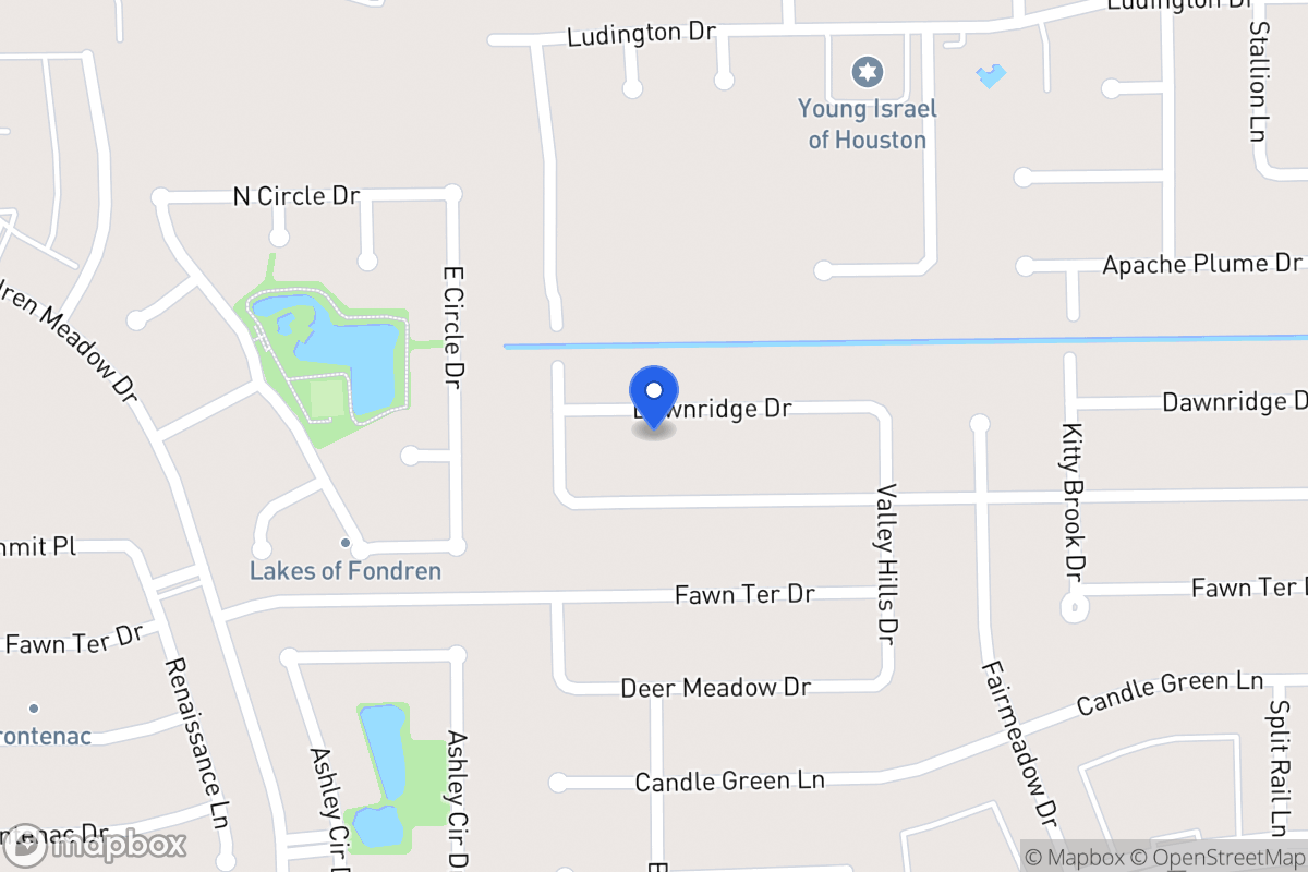 Map of 7951 Dawnridge Dr, Houston