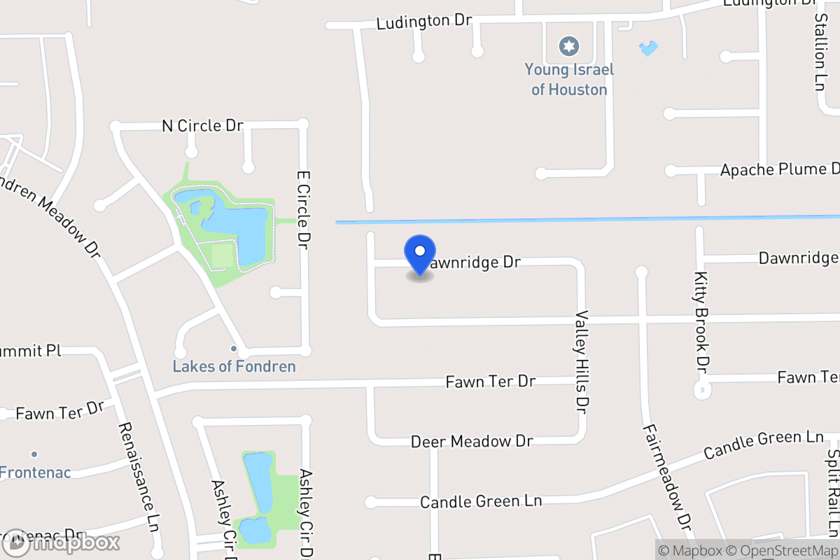 Map of 7955 Dawnridge Dr, Houston