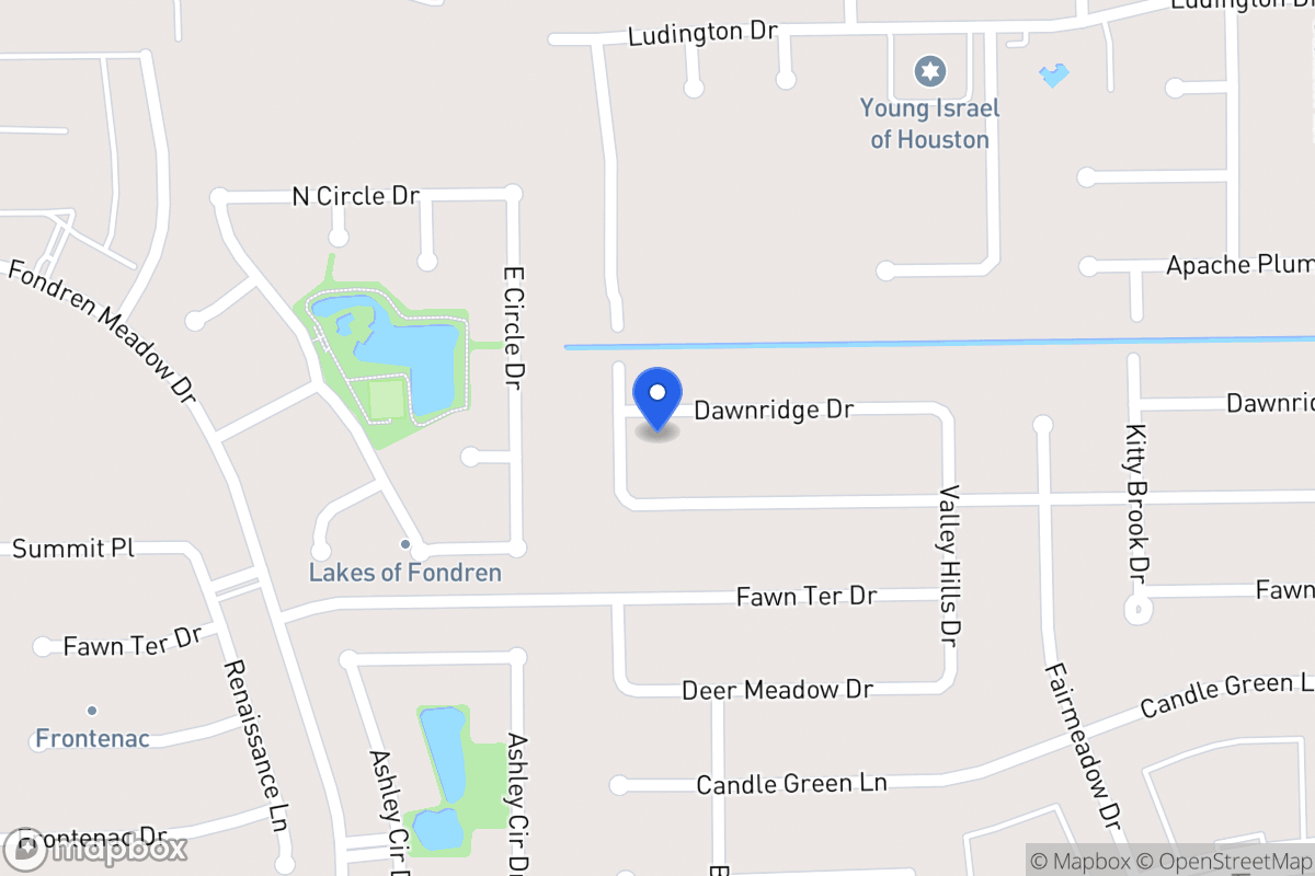 Map of 7963 Dawnridge Dr, Houston