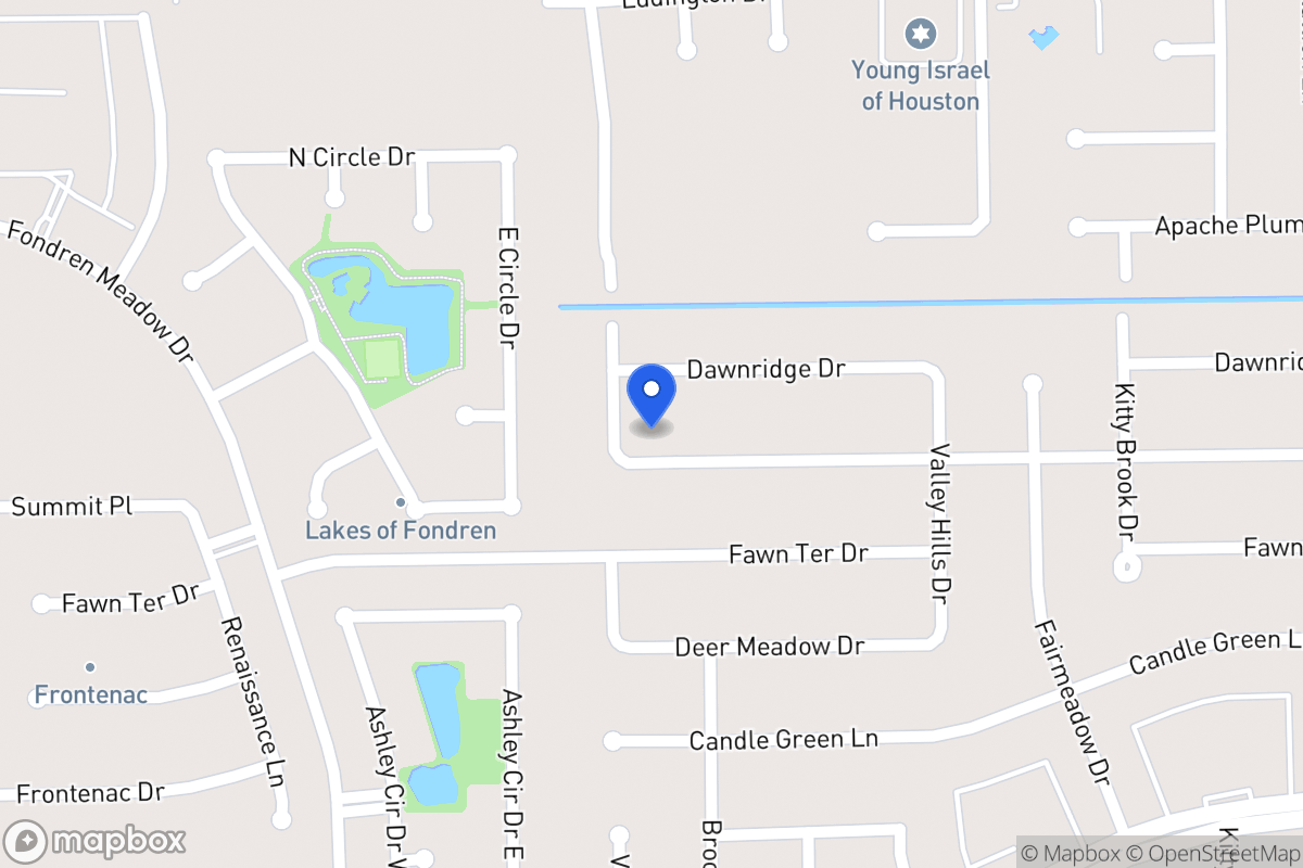 Map of 7958 Southmeadow Dr, Houston