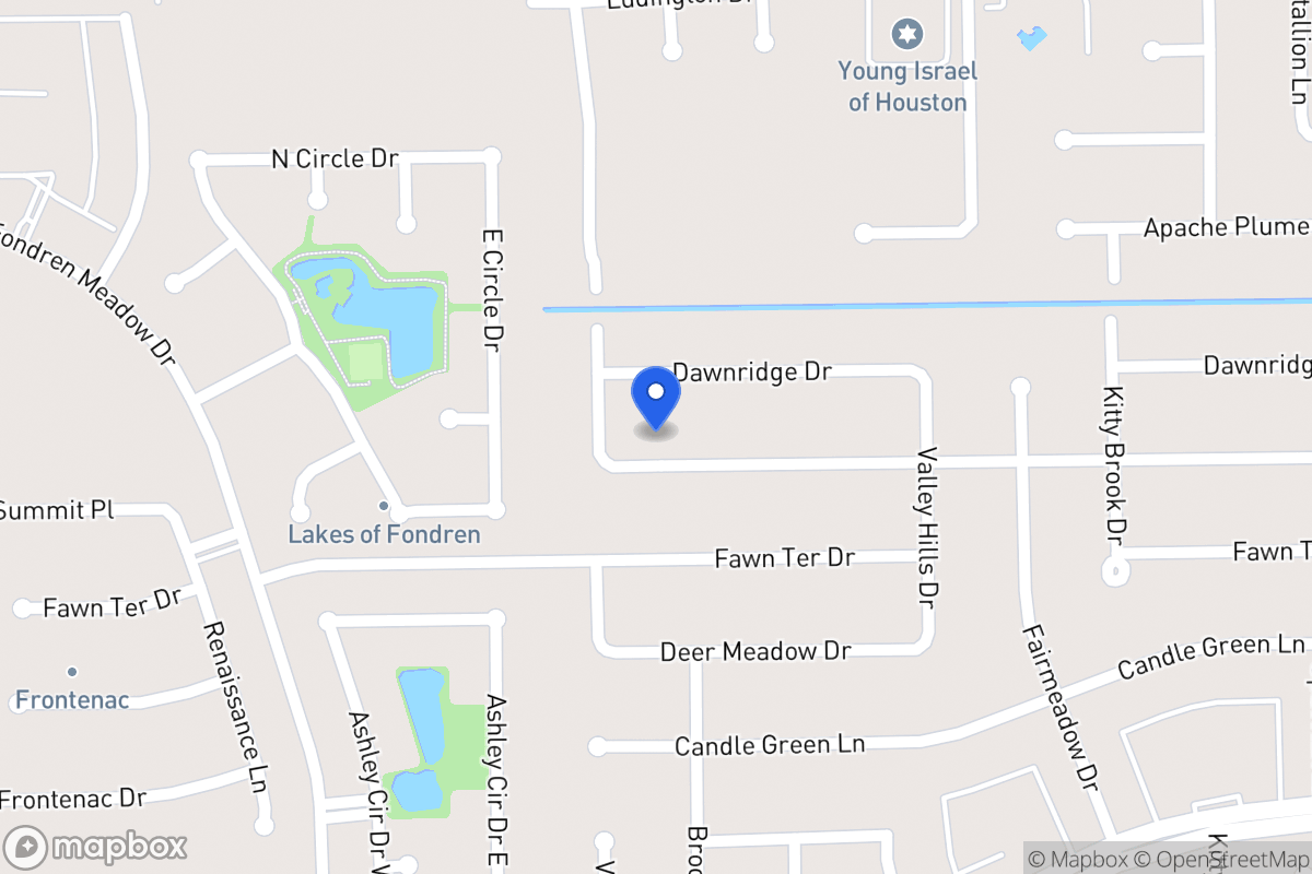 Map of 7954 Southmeadow Dr, Houston