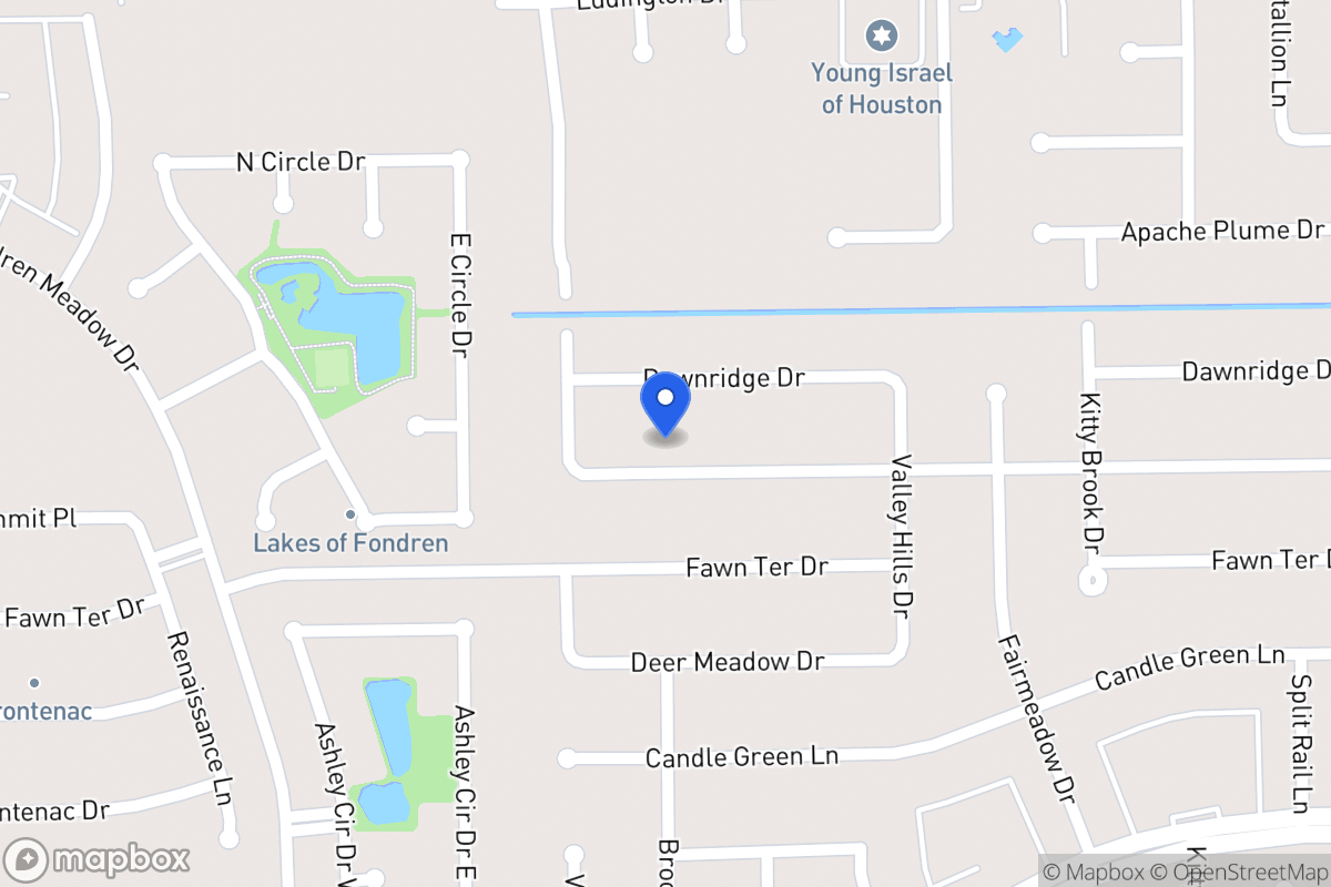 Map of 7946 Southmeadow Dr, Houston