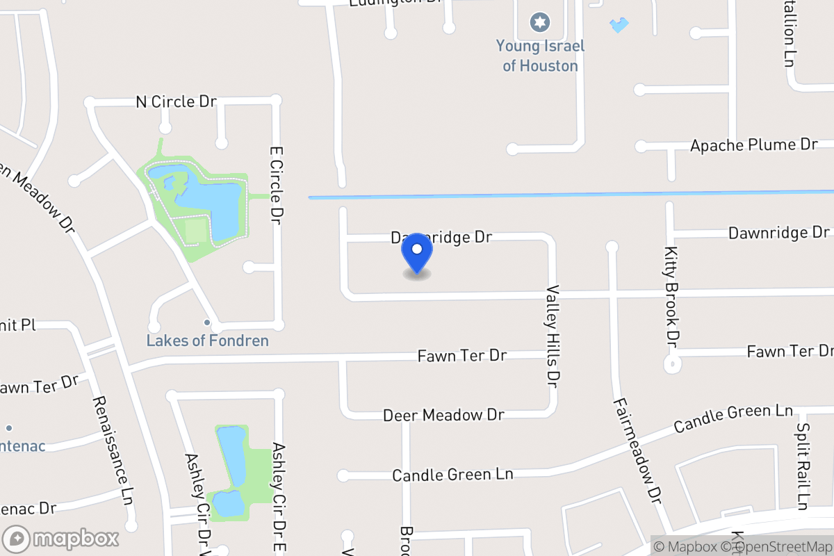 Map of 7942 Southmeadow Dr, Houston