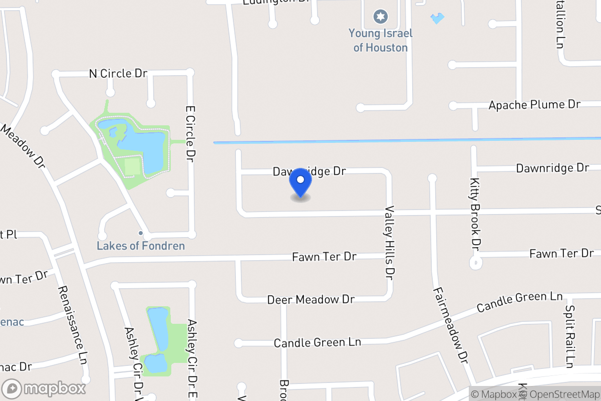 Map of 7938 Southmeadow Dr, Houston