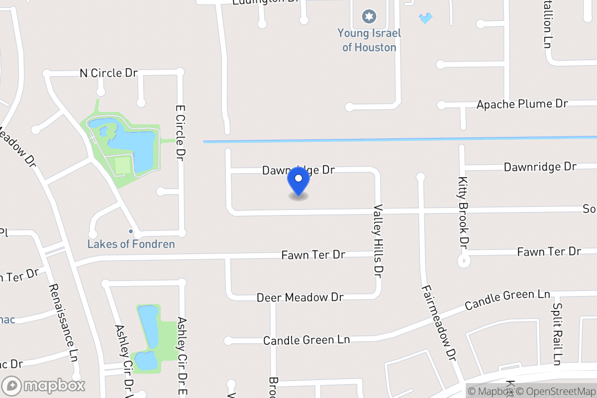Map of 7934 Southmeadow Dr, Houston