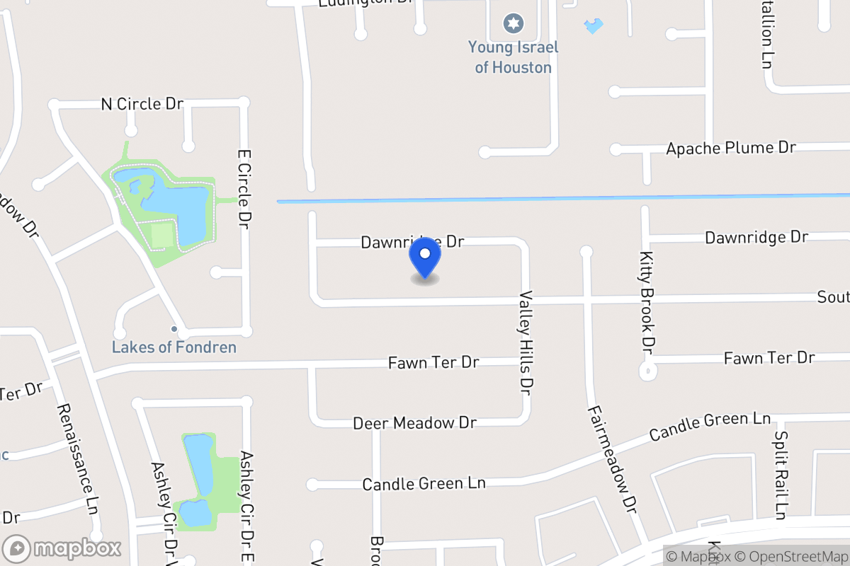Map of 7930 Southmeadow Dr, Houston
