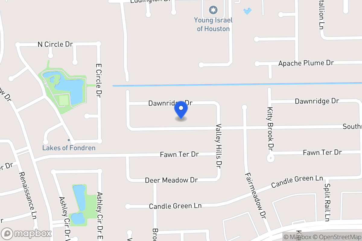 Map of 7926 Southmeadow Dr, Houston