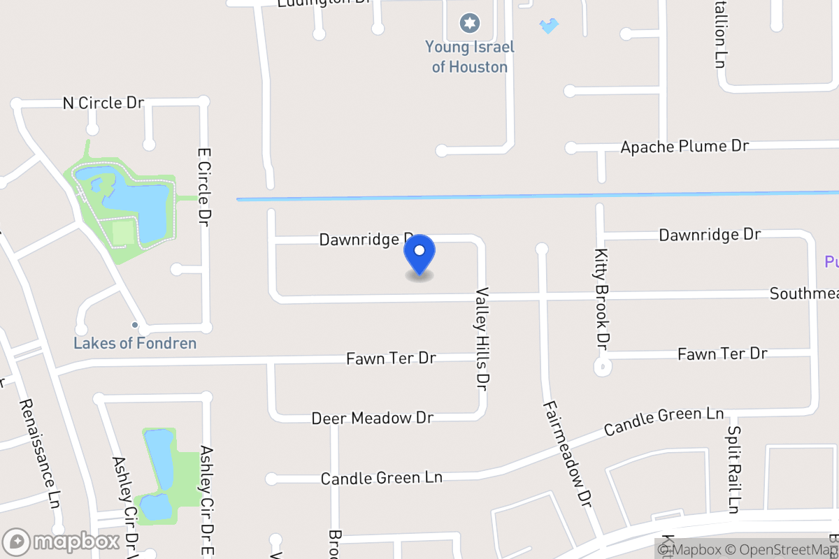Map of 7918 Southmeadow Dr, Houston