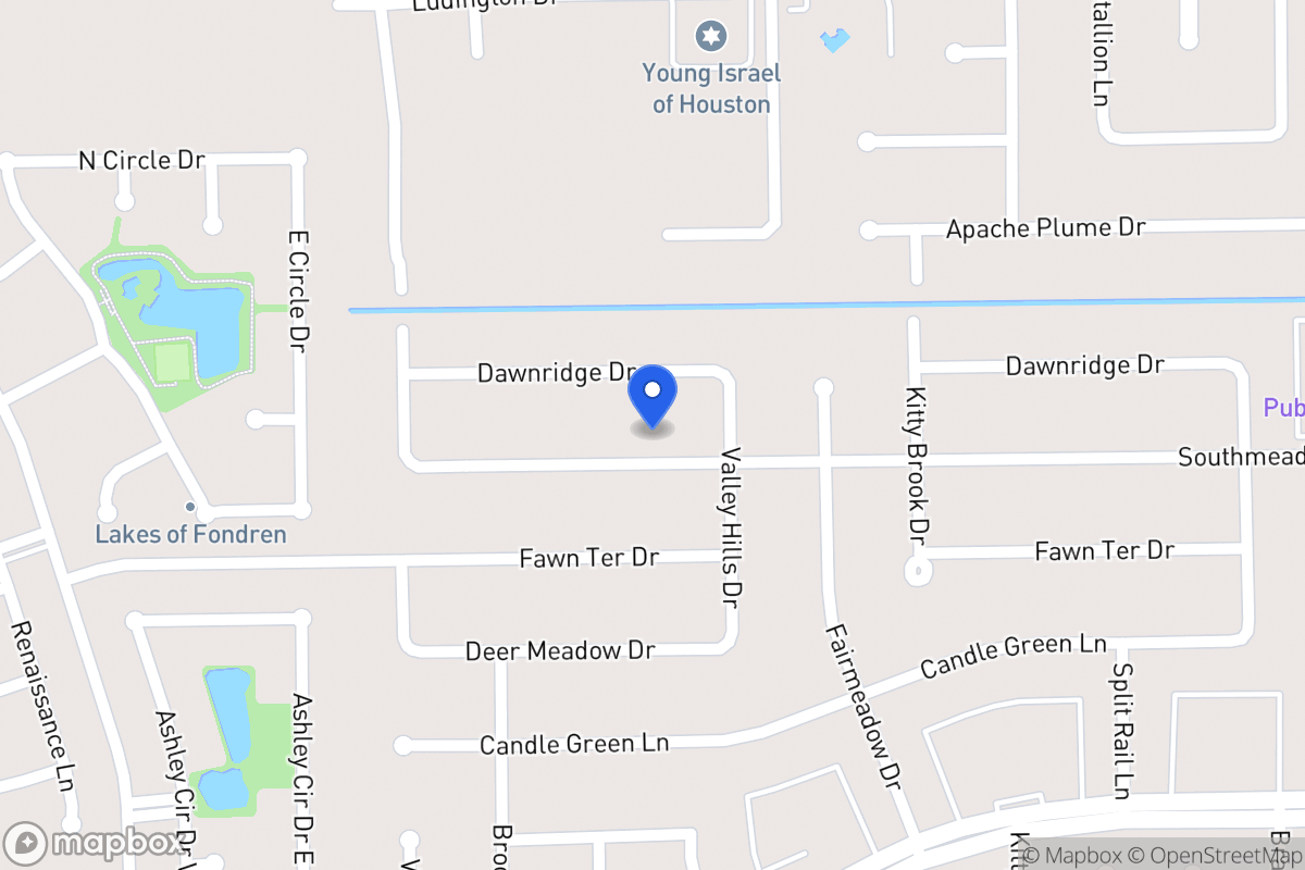 Map of 7914 Southmeadow Dr, Houston