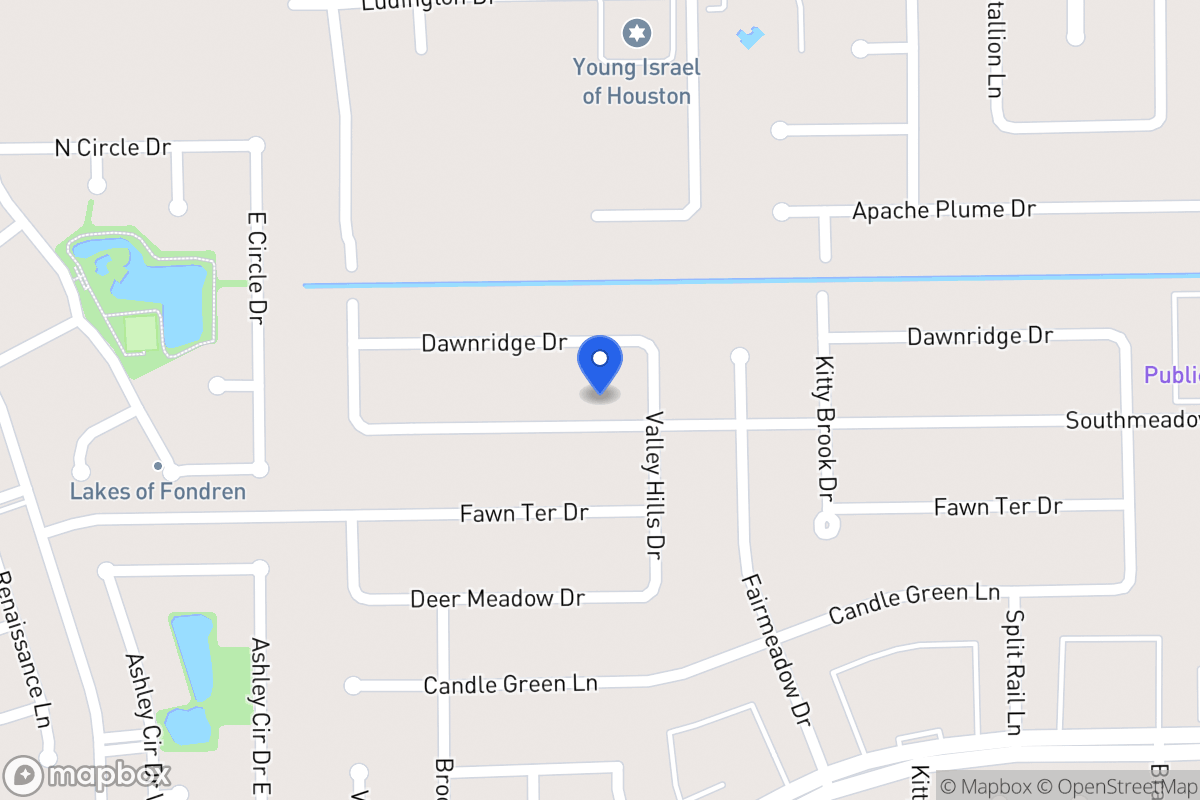 Map of 7910 Southmeadow Dr, Houston