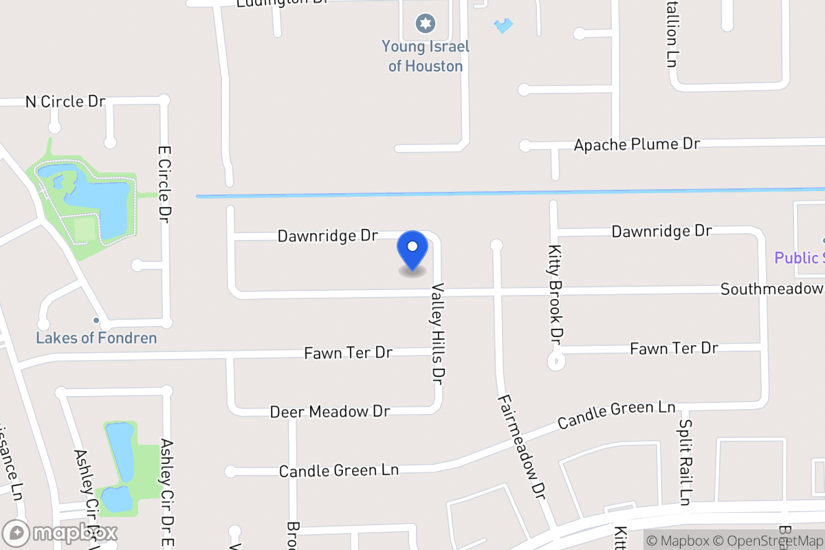 Map of 7906 Southmeadow Dr, Houston