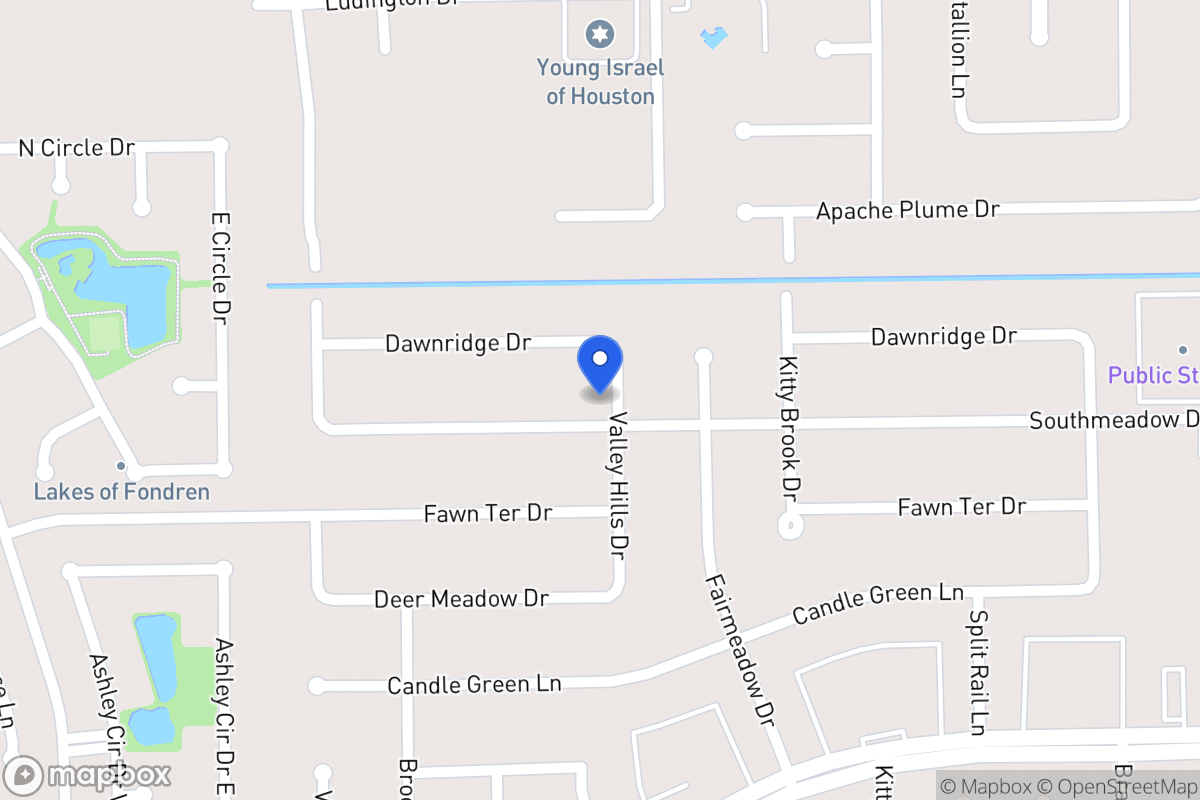 Map of 7902 Southmeadow Dr, Houston