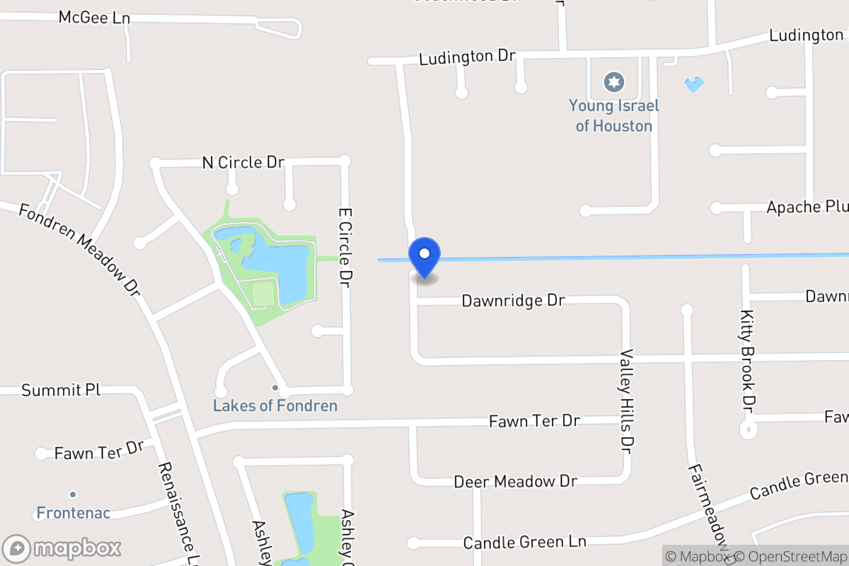 Map of 7966 Dawnridge Dr, Houston