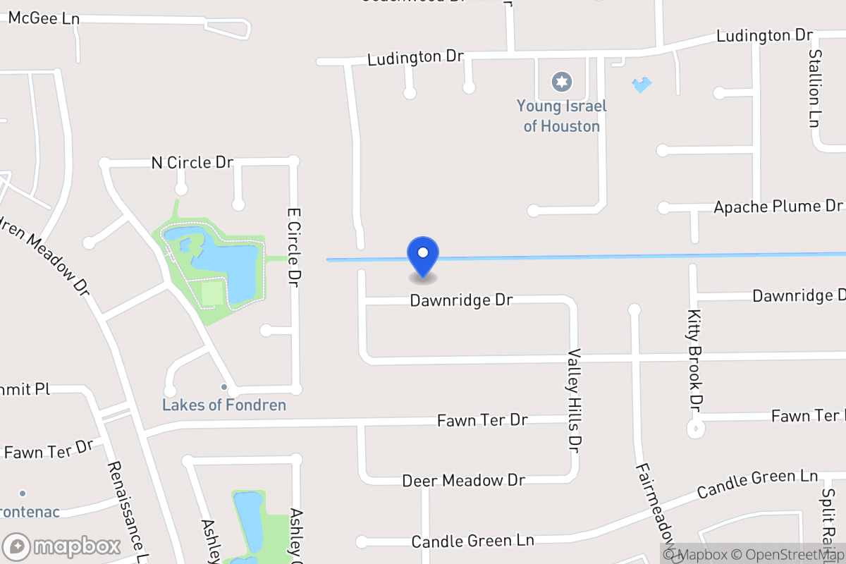 Map of 7950 Dawnridge Dr, Houston