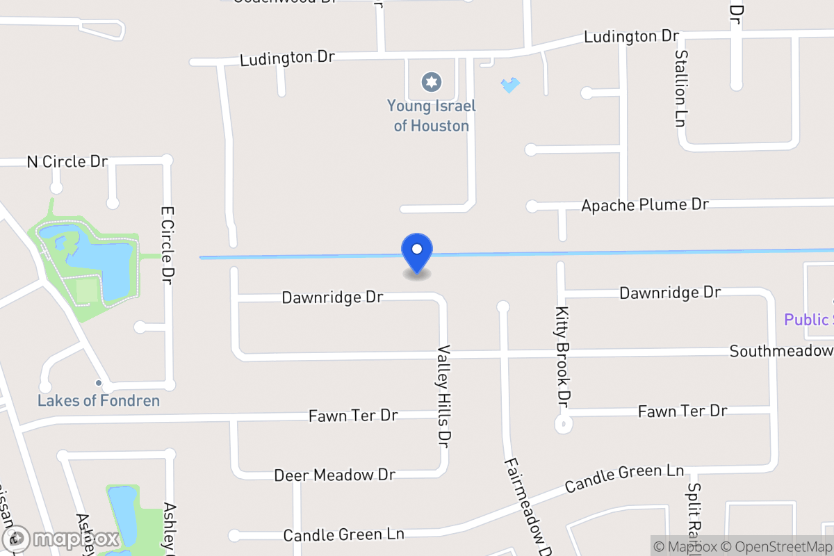 Map of 7910 Dawnridge Dr, Houston