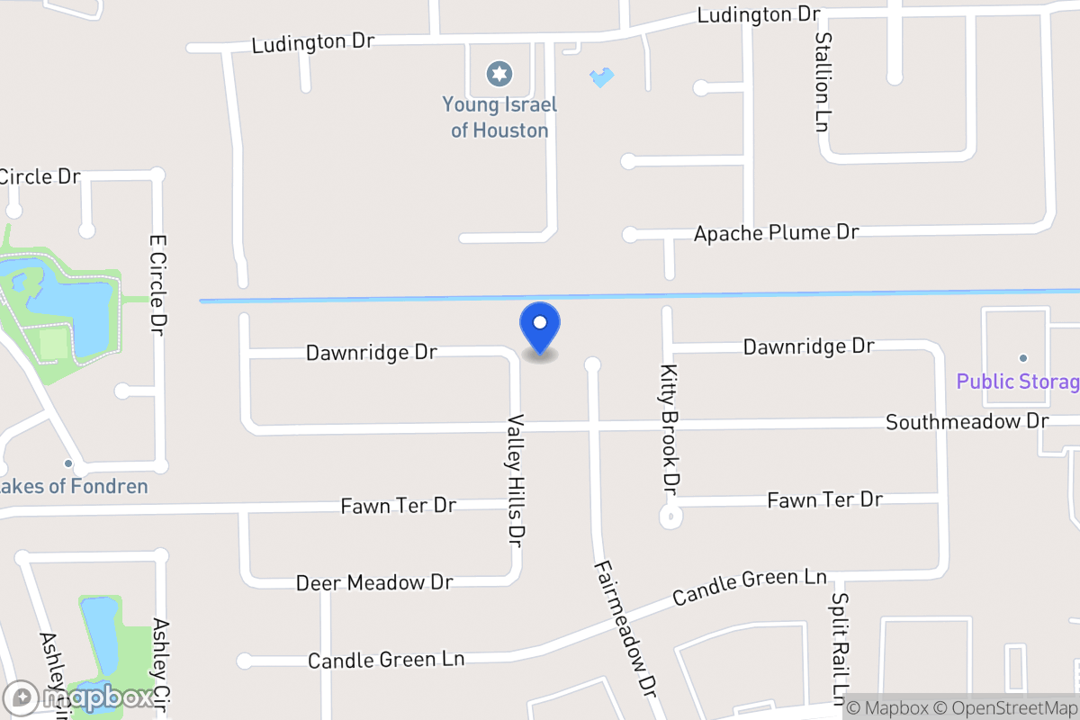 Map of 12007 Valley Hills Dr, Houston