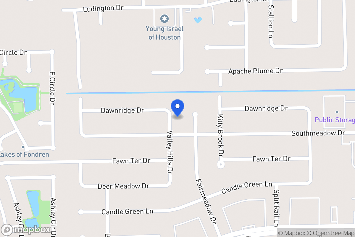 Map of 12011 Valley Hills Dr, Houston