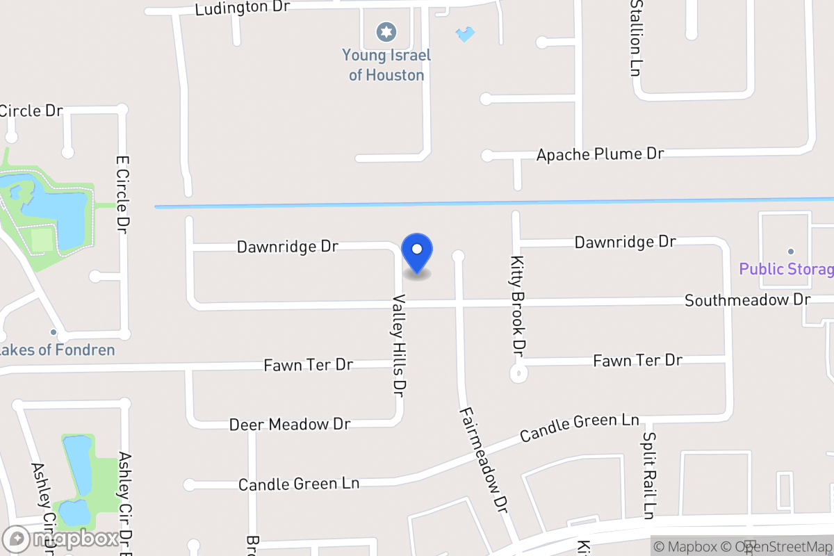 Map of 12015 Valley Hills Dr, Houston