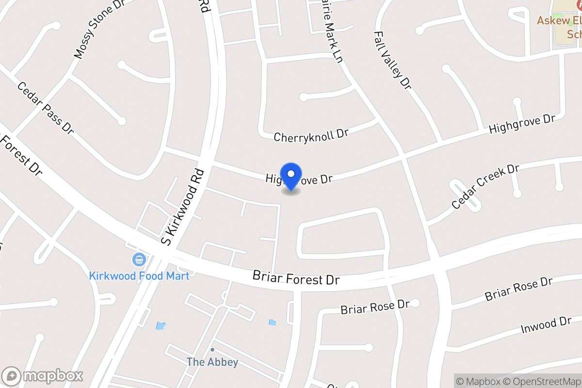 Map of 11707 Highgrove Dr, Houston