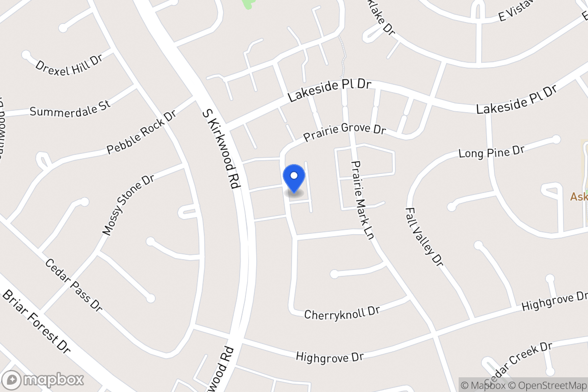 Map of 1643 Prairie Grove Dr, Houston