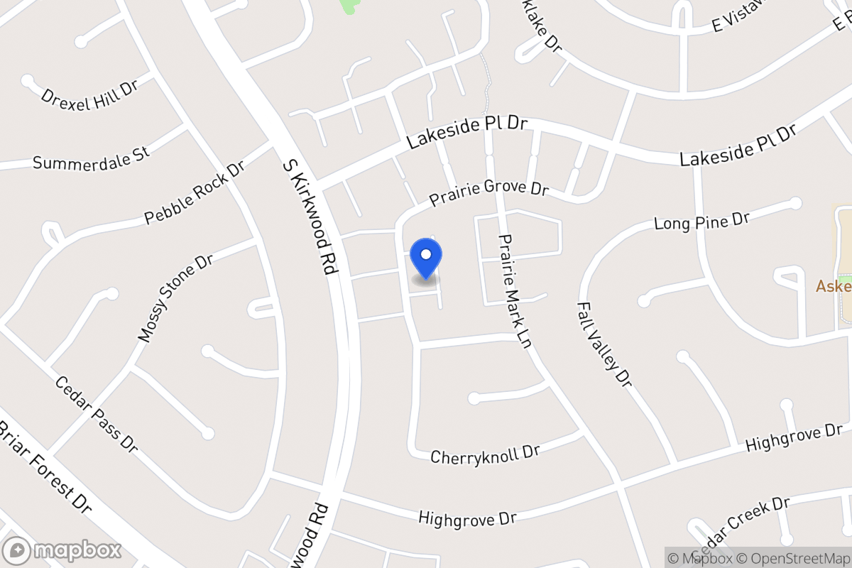 Map of 1647 Prairie Grove Dr, Houston