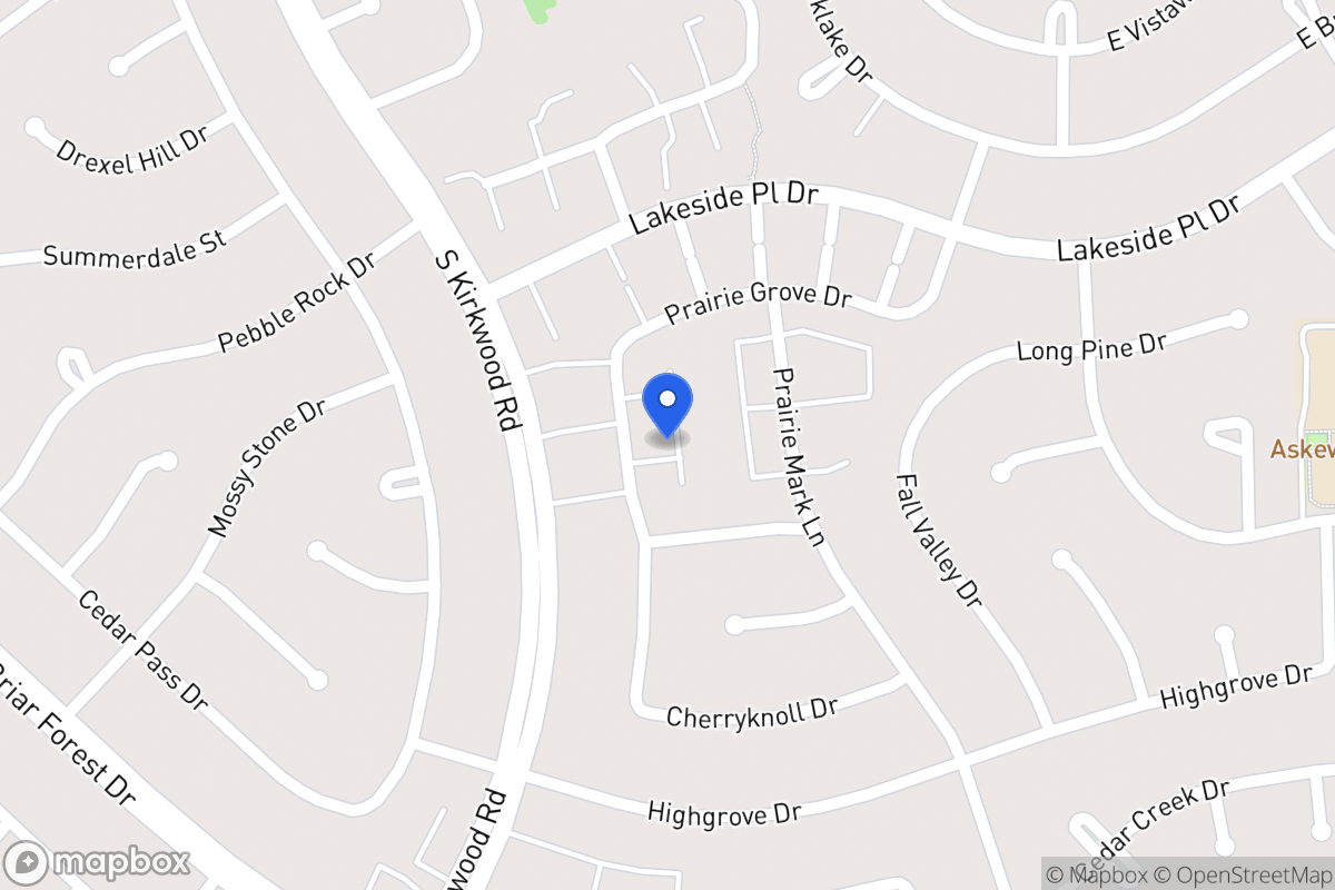 Map of 1649 Prairie Grove Dr, Houston