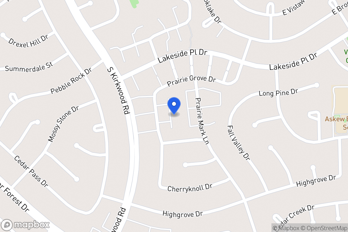 Map of 1653 Prairie Grove Dr, Houston