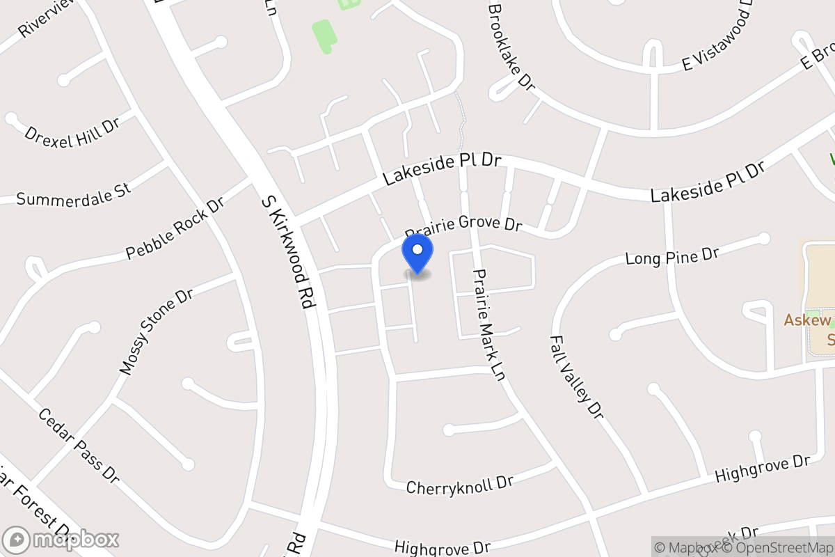 Map of 1625 Prairie Grove Dr, Houston
