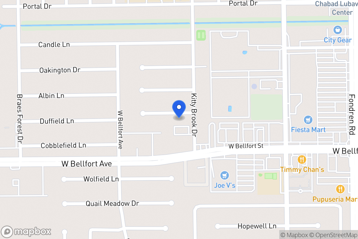 Map of 7811 Duffield Ln, Houston