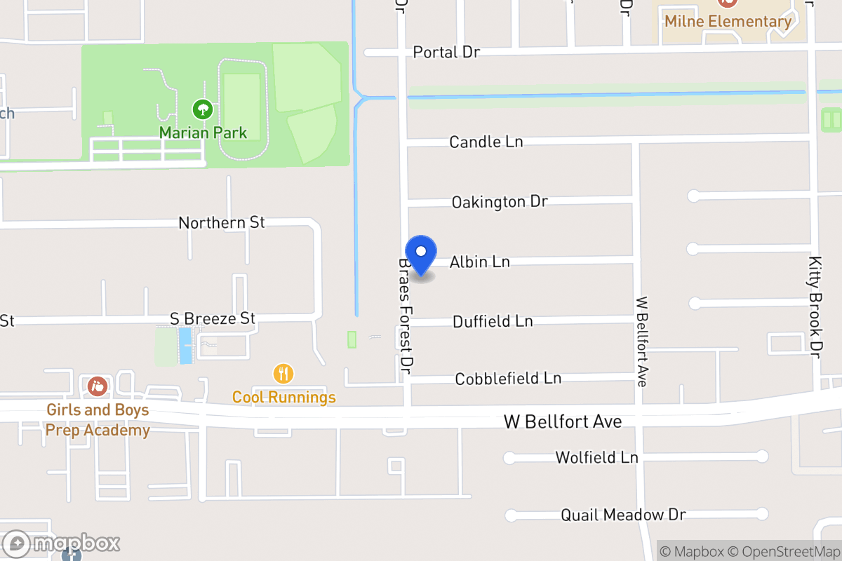 Map of 8027 Albin Ln, Houston