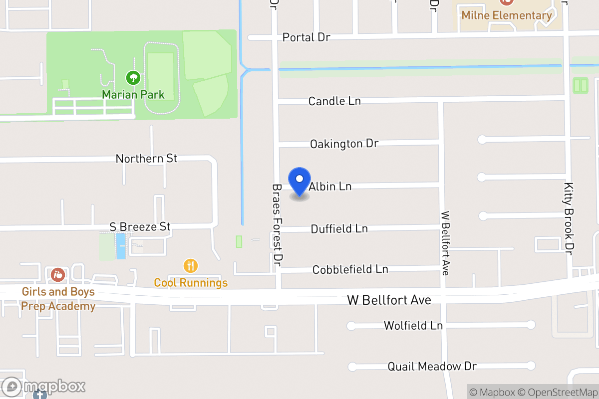 Map of 8023 Albin Ln, Houston
