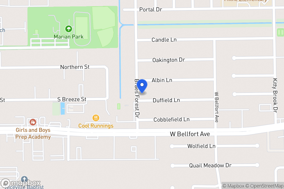 Map of 8026 Duffield Ln, Houston