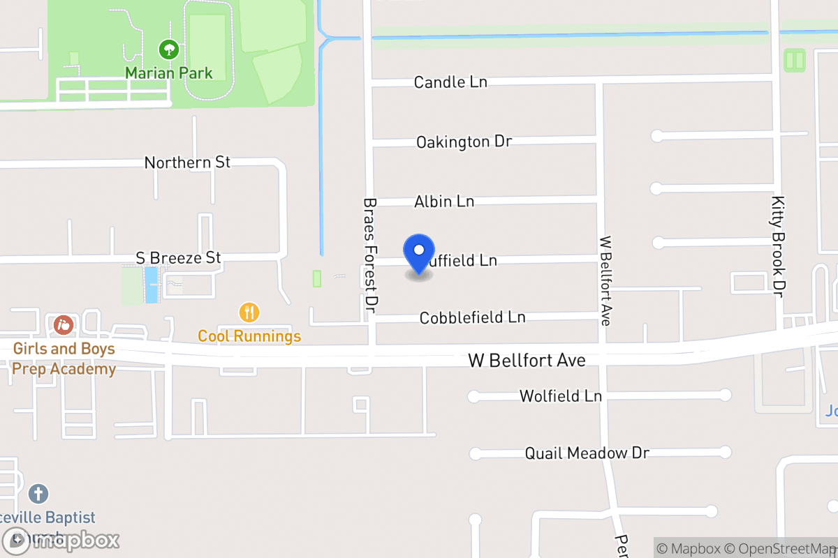 Map of 8015 Duffield Ln, Houston