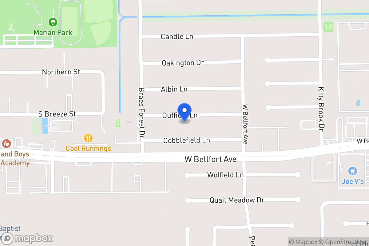 Map of 8003 Duffield Ln, Houston
