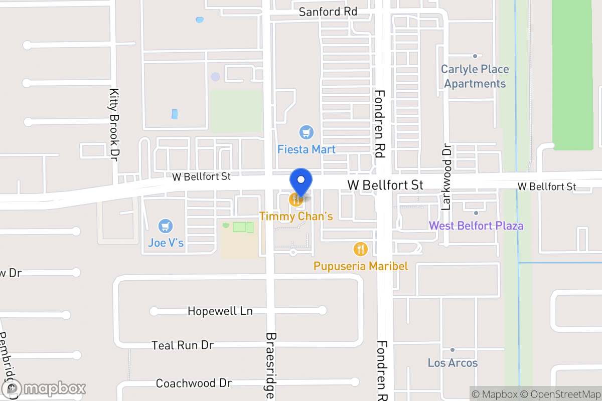 Map of W 7625 Bellfort St, Houston