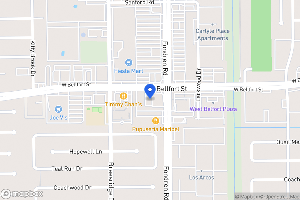 Map of W 7515 Bellfort St, Houston