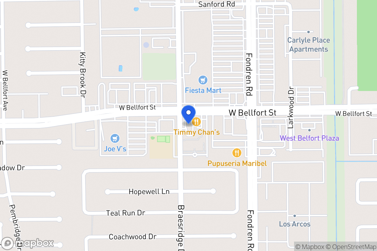 Map of W 7629 Bellfort St, Houston