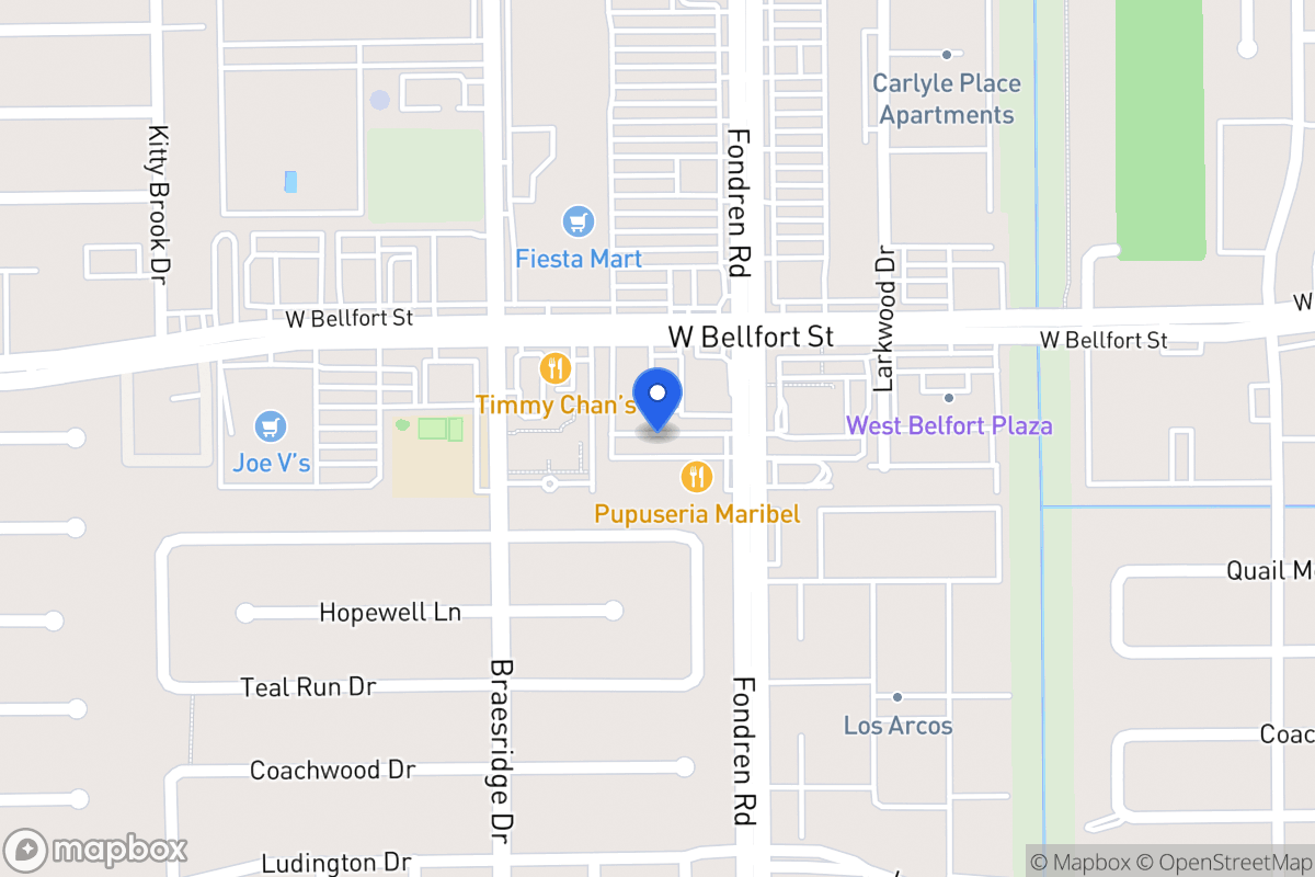 Map of 11322 Fondren Rd, Houston