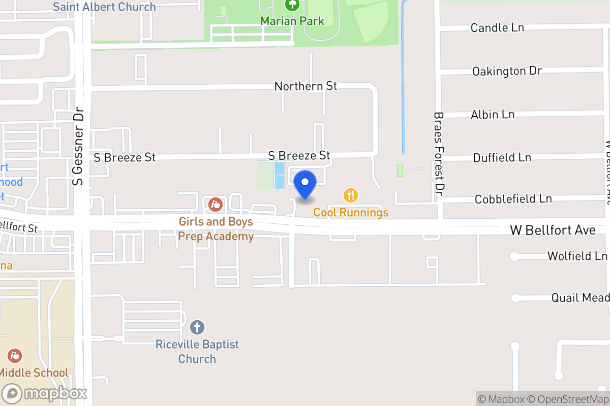 Map of W 8310 Bellfort St, Houston