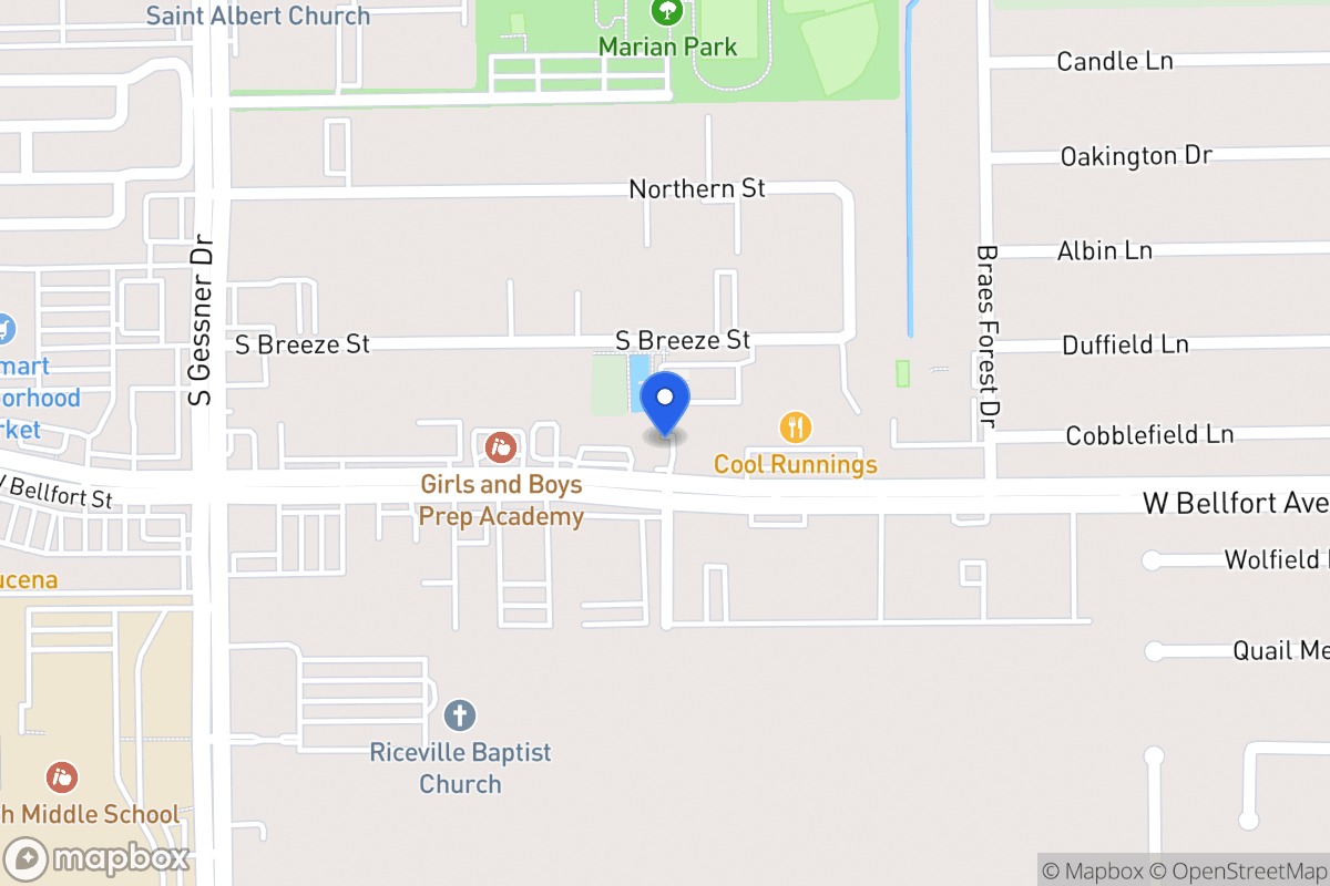 Map of W 8320 Bellfort St, Houston