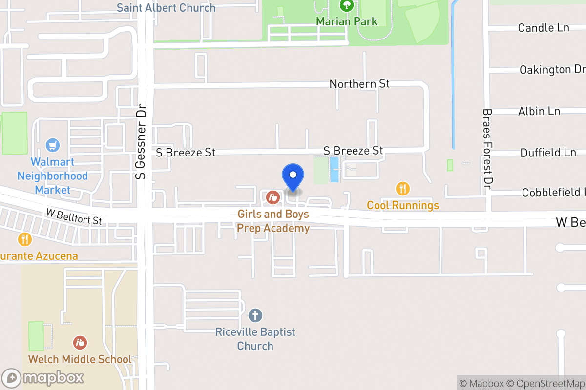 Map of W 8400 Bellfort St, Houston