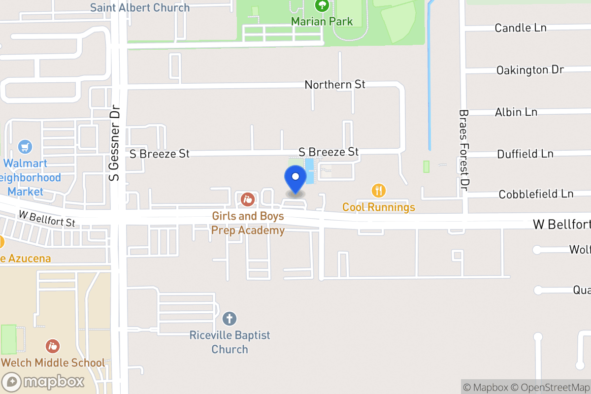 Map of W 8330 Bellfort St, Houston