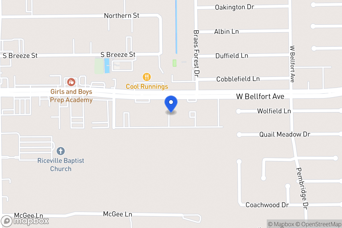 Map of W 8201 Bellfort St, Houston