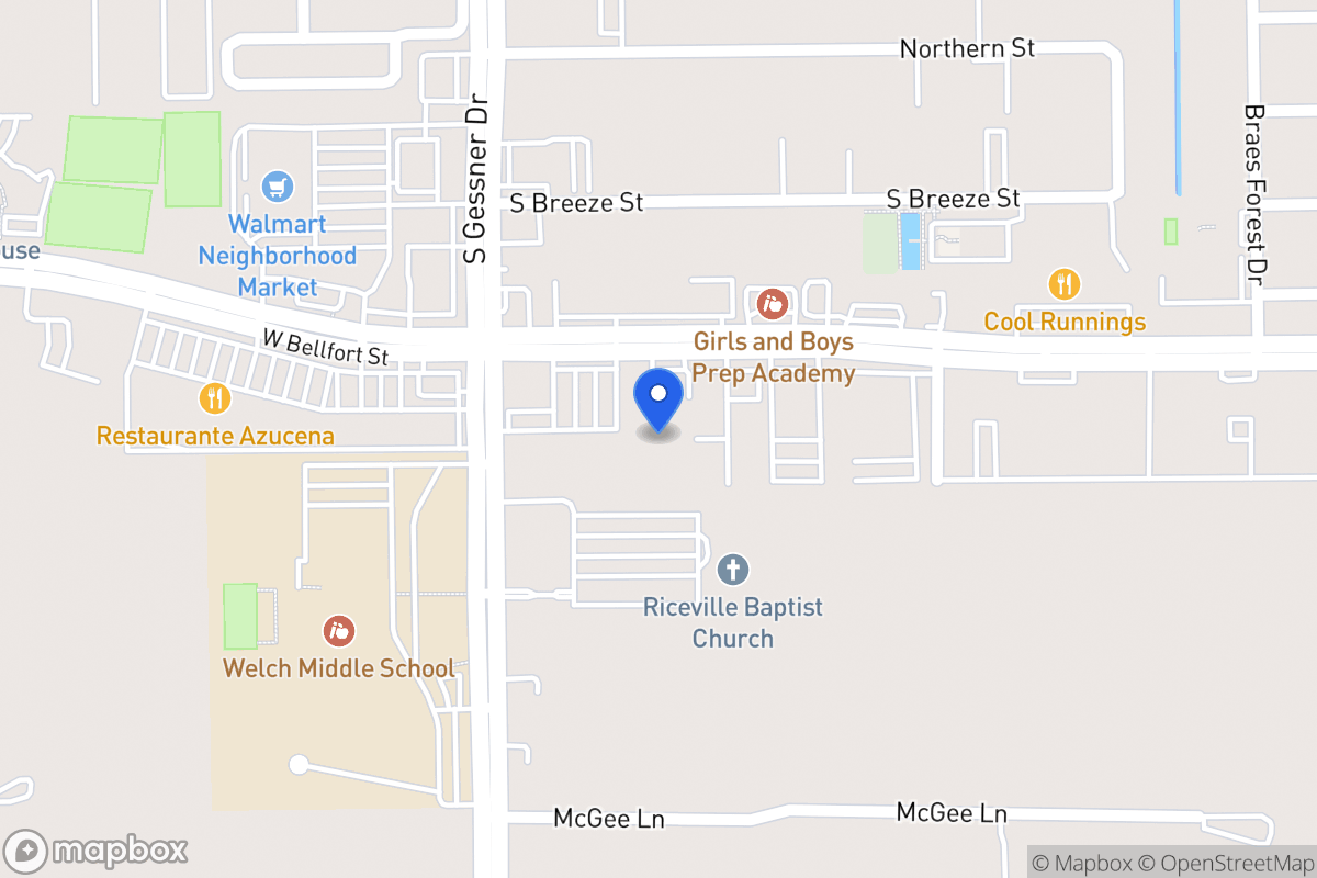 Map of W 7 Bellfort St, Houston