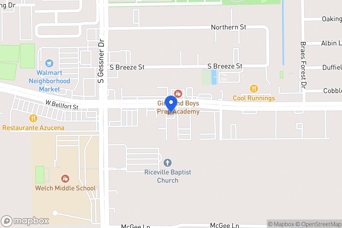 Map of W 8519 Bellfort St, Houston